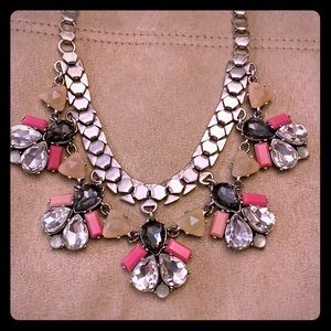 Stella & Dot Pink/Black Statement Necklace
